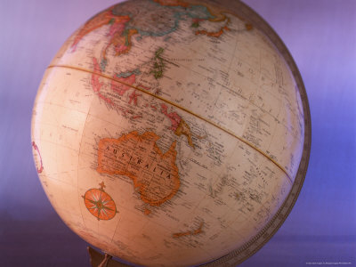 Globe Showing Continent Of Australia by Margaret O'grady Pricing Limited Edition Print image