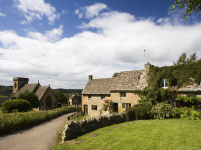 Church And Cottages In The Picturesque Village Of Snowshill by Gavin Gough Pricing Limited Edition Print image