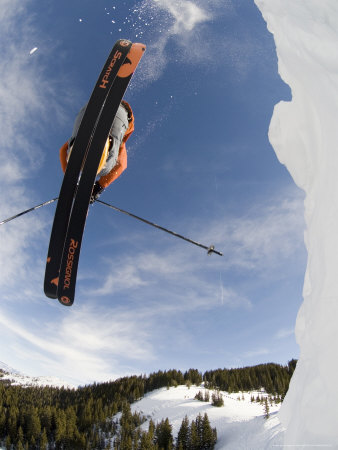 Skier Catching Air In Scotts Bowl, Utah, Usa by Mike Tittel Pricing Limited Edition Print image