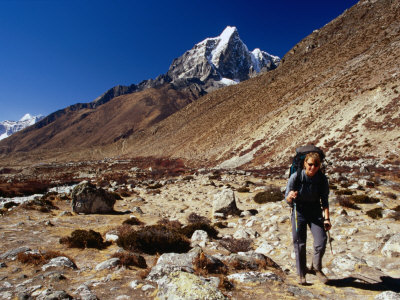 Trekking To Chukhung Ri In The Khumbu Region Of Nepal by Jeff Cantarutti Pricing Limited Edition Print image