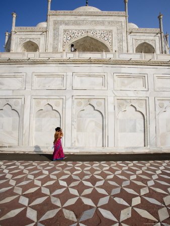 Woman Walking Outside The Taj Mahal by Gavin Gough Pricing Limited Edition Print image