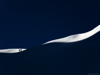 Early Morning Light On Climbers Ascending Snow Ridge Between Gran Paradiso And Laveciau Glaciers by Andrew Peacock Pricing Limited Edition Print image