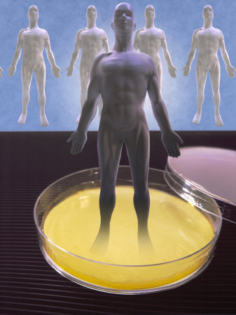 Cloning, Male Figure Rising From Petri Dish by Eric Kamp Pricing Limited Edition Print image