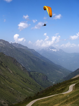 Paraglider Above The Col Du Glandon by Andrew Peacock Pricing Limited Edition Print image