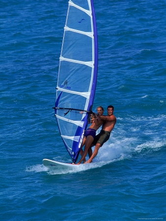 Couple Windsurfing, Maui, Hawaii by Eric Sanford Pricing Limited Edition Print image