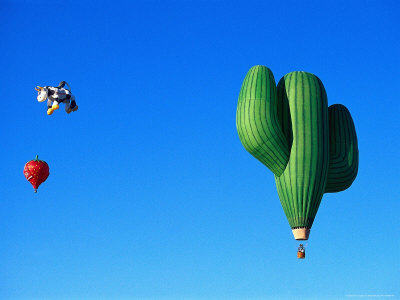 Cow, Strawberry, Cactus Hot Air Balloons by Rick Berkowitz Pricing Limited Edition Print image