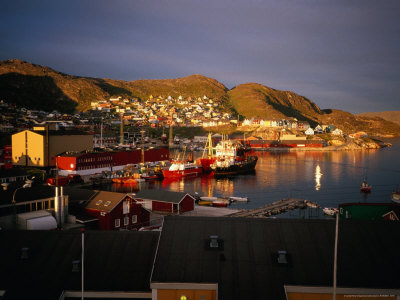 The Evening Sun Lights Up Qaqortoq Harbour, South Greenland, Greenland by Cornwallis Graeme Pricing Limited Edition Print image