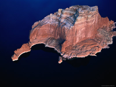 Aerial View Of Ancient Rock Formation In Lake Powell, Arizona, Usa by Michael Aw Pricing Limited Edition Print image