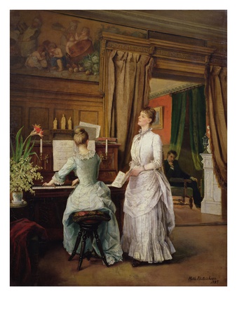 Women In The Music Room, 1885 (Oil On Canvas) by Mathilde Dietrichson Pricing Limited Edition Print image