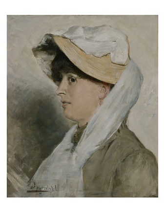 Portrait Of A Woman, 1896 (Oil On Canvas) by Hans Olaf Heyerdahl Pricing Limited Edition Print image