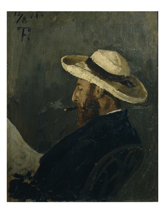Portrait Of Fredrik Collett, 1875 (Oil On Board) by Fritz Thaulow Pricing Limited Edition Print image
