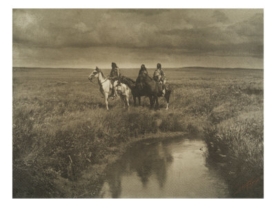 Blackfoot Chiefs: Chief Four Horns, Mountain Chief And Small Leggins by Edward S. Curtis Pricing Limited Edition Print image