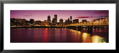 Willamette River At Sunset, Portland, Oregon, Usa by Panoramic Images Pricing Limited Edition Print image