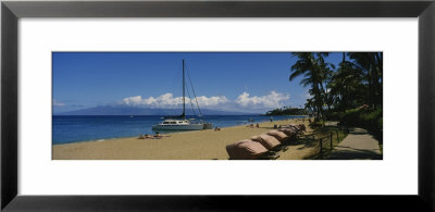 Tourists On The Beach, Black Rock, Kaanapali Beach, Maui, Hawaii, Usa by Panoramic Images Pricing Limited Edition Print image
