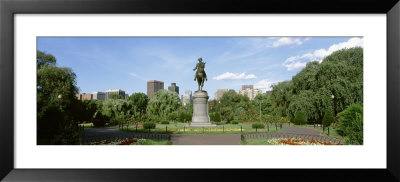 Statue In A Garden, Boston Public Gardens, Boston, Massachusetts, Usa by Panoramic Images Pricing Limited Edition Print image