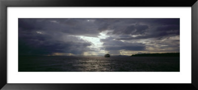 Silhouette Of A Ferry In The Sea, Seattle, Washington State, Usa by Panoramic Images Pricing Limited Edition Print image