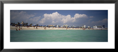 Tourists On The Beach, Miami, Florida, Usa by Panoramic Images Pricing Limited Edition Print image