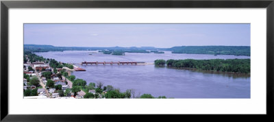 Dam Over A River, Mississippi River, Bellevue, Iowa, Usa by Panoramic Images Pricing Limited Edition Print image
