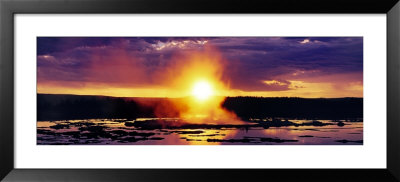 Cloudscape At Sunset, Great Fountain Geyser, Yellowstone National Park, Wyoming, Usa by Panoramic Images Pricing Limited Edition Print image