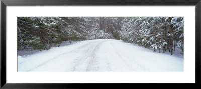 Snow Covered Road, Kent County, Michigan, Usa by Panoramic Images Pricing Limited Edition Print image