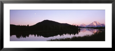 Silhouette Of A Signal Mountain And Snake River, Grand Teton National Park, Wyoming, Usa by Panoramic Images Pricing Limited Edition Print image