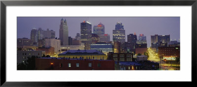 Buildings Lit Up At Dusk, Kansas City, Missouri, Usa by Panoramic Images Pricing Limited Edition Print image