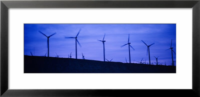 Wind Turbines In A Row At Dusk, Palm Springs, California, Usa by Panoramic Images Pricing Limited Edition Print image