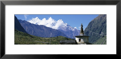 Manaslu Trek, Chorten, View Of A Temple At The Base Of A Mountain, Nepal by Panoramic Images Pricing Limited Edition Print image