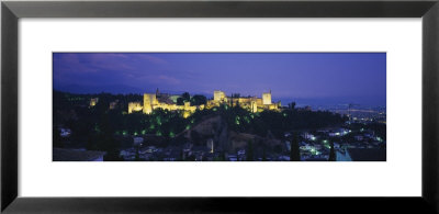 Palace Lit Up At Dusk, Alhambra, Granada, Andalusia, Spain by Panoramic Images Pricing Limited Edition Print image