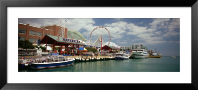 Boats Moored At A Harbor, Navy Pier, Chicago, Illinois, Usa by Panoramic Images Pricing Limited Edition Print image