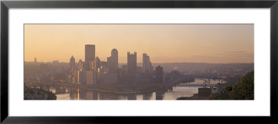 Confluence Of Rivers At Twilight, Allegheny And Monongahela Rivers, Pittsburgh, Pennsylvania, Usa by Panoramic Images Pricing Limited Edition Print image
