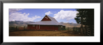 Fence In Front Of A Barn, Historical Barn, Collbran, Colorado, Usa by Panoramic Images Pricing Limited Edition Print image