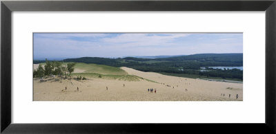 Tourists Climbing Sand Dunes, Sleeping Bear Dunes National Lakeshore, Michigan, Usa by Panoramic Images Pricing Limited Edition Print image