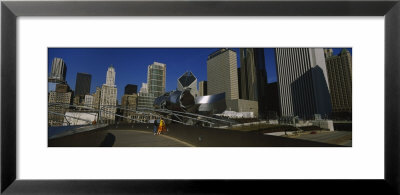 Two People Standing On A Bridge, Bp Bridge, Millennium Park, Chicago, Illinois, Usa by Panoramic Images Pricing Limited Edition Print image