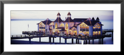 Sea Bridge Lit Up At Dusk, Sellin, Isle Of Ruegen, Germany by Panoramic Images Pricing Limited Edition Print image