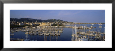 High Angle View Of Boats Docked At Harbor, Cannes, France by Panoramic Images Pricing Limited Edition Print image