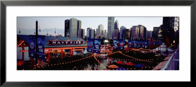 Amusement Park Lit Up At Dusk, Navy Pier, Chicago, Illinois, Usa by Panoramic Images Pricing Limited Edition Print image