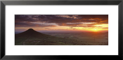 Silhouette Of A Hill At Sunset, Roseberry Topping, North Yorkshire, Cleveland, England, Uk by Panoramic Images Pricing Limited Edition Print image