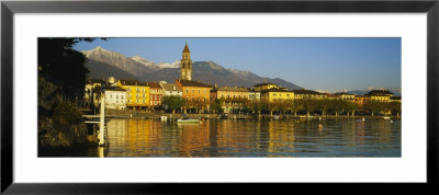 Town At The Waterfront, Ascona, Ticino, Switzerland by Panoramic Images Pricing Limited Edition Print image