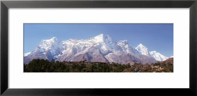 Panoramic View Of Snow Covered Mountains, Everest View Hotel, Kongde Ri, Khumbu, Nepal by Panoramic Images Pricing Limited Edition Print image