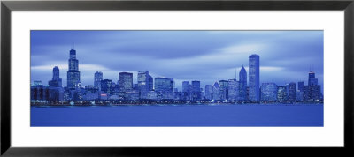 View Of An Urban Skyline At Dusk, Chicago, Illinois, Usa by Panoramic Images Pricing Limited Edition Print image