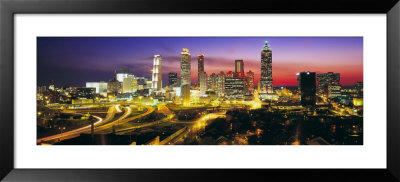 Skyline, Evening, Dusk, Illuminated, Atlanta, Georgia, Usa by Panoramic Images Pricing Limited Edition Print image