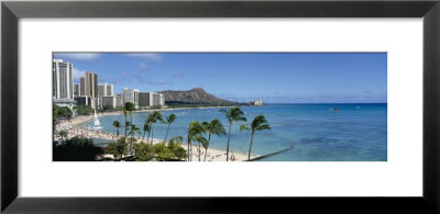 Buildings On The Beach, Waikiki Beach, Honolulu, Oahu, Hawaii, Usa by Panoramic Images Pricing Limited Edition Print image