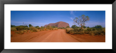 Desert Road And Ayers Rock, Australia by Panoramic Images Pricing Limited Edition Print image