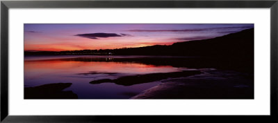 Silhouette Of Mountain And Water At Dusk, Sunset, England, United Kingdom by Panoramic Images Pricing Limited Edition Print image