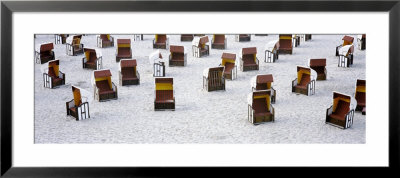 High Angle View Of Beach Baskets On The Beach, Sellin, Isle Of Ruegen, Germany by Panoramic Images Pricing Limited Edition Print image