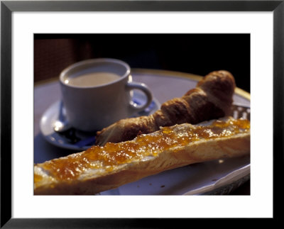 Cafe Au Lait, Croissant And Tartine, Paris, France by Michele Molinari Pricing Limited Edition Print image
