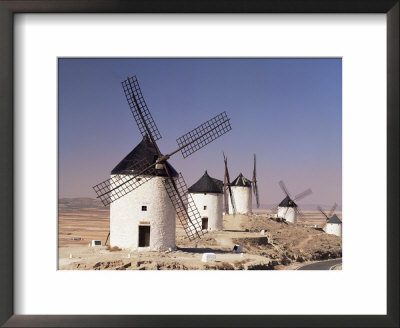 Windmills Above The Village, Consuegra, Ruta De Don Quixote, Castilla La Mancha, Spain by Michael Busselle Pricing Limited Edition Print image