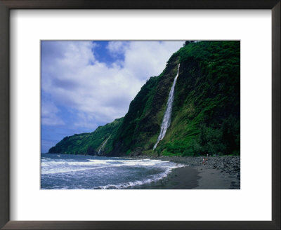 Kaluahine Waterfall In The Waipio Valley On The Hamakua Coast, Hawaii (Big Island), Hawaii, Usa by Ann Cecil Pricing Limited Edition Print image