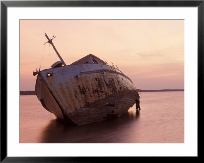 Sunrise On Fishing Boat Washed Ashore During Hurricane Opal, Pensacola Bay, Florida, Usa by Maresa Pryor Pricing Limited Edition Print image